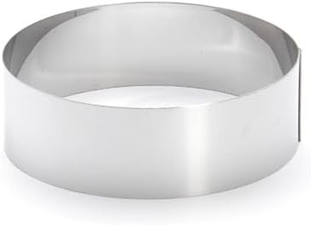 - Inel pentru tort din oțel inoxidabil - diametru 14cm - înălțime 4,5cm - 3989.14, argintiu