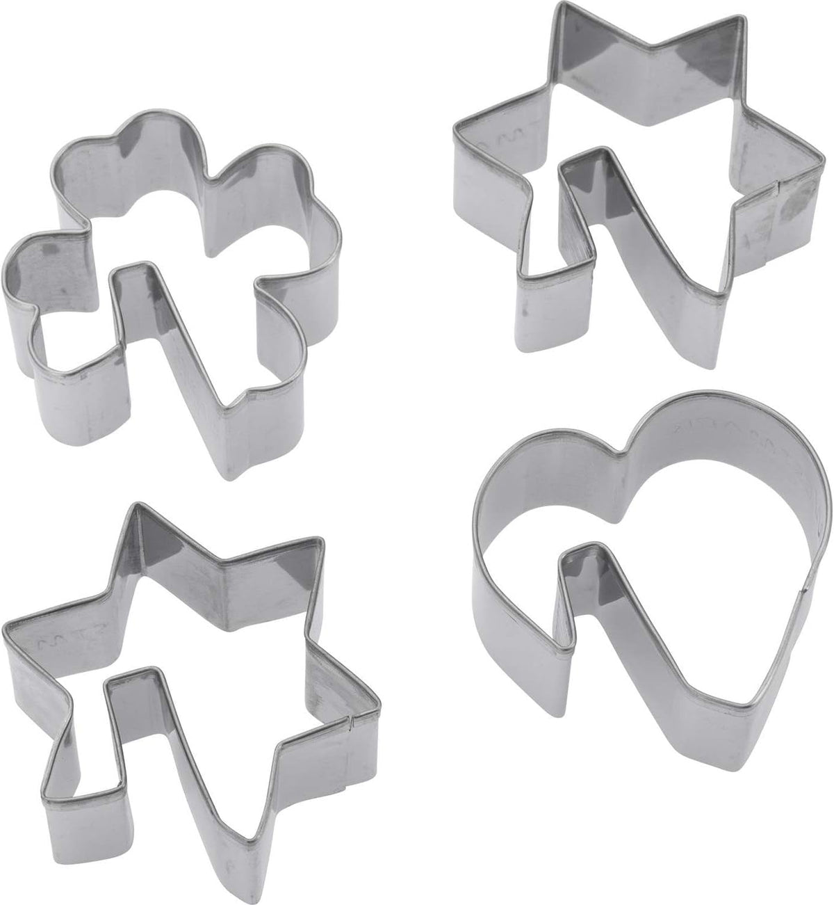 Set de forme pentru biscuiți Westmark, modele asortate, oțel inoxidabil, fursecuri pentru cană, 4 piese, argintii, 31962260