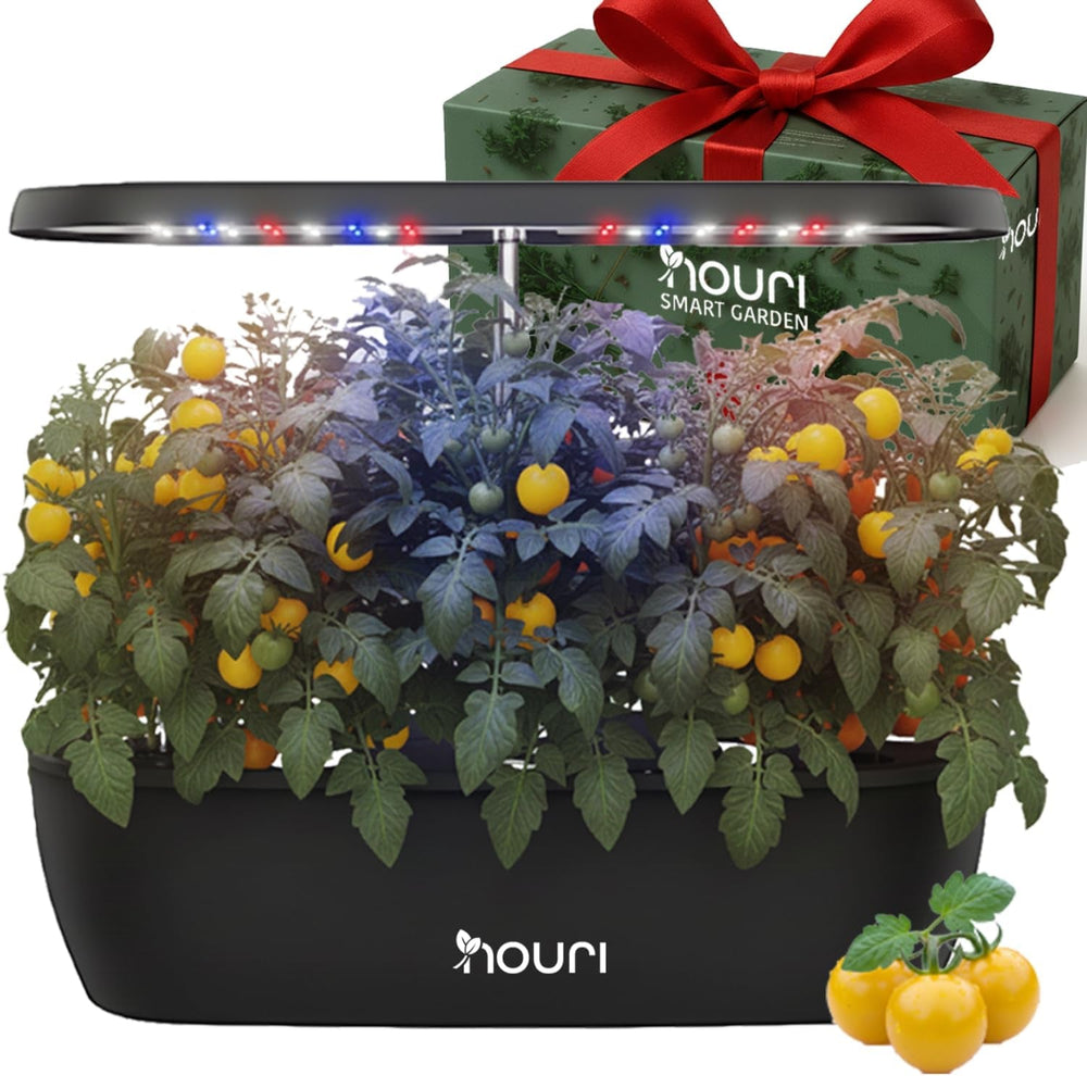 Nouri 7 Pod + Busuioc Heirloom | Grădină inteligentă pentru bucătari de acasă | Sistem de creștere hidroponică | Lumini LED de creștere | Kit de grădinărit cu plante aromatice de interior pentru iubitorii de plante și grădinari, Alb