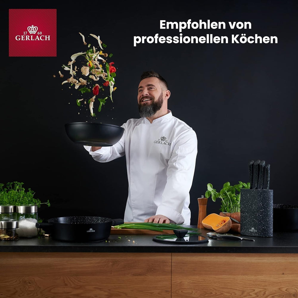 Gerlach Flow Besteck-Set 6 Personen Spülmaschinenfest Essbesteck Besteck Aus Edelstahl Messer Gabel Löffel Teelöffel Tafelbesteck Rostfrei 24 Stk, Silberglänzend Bucatarie Naty Shop