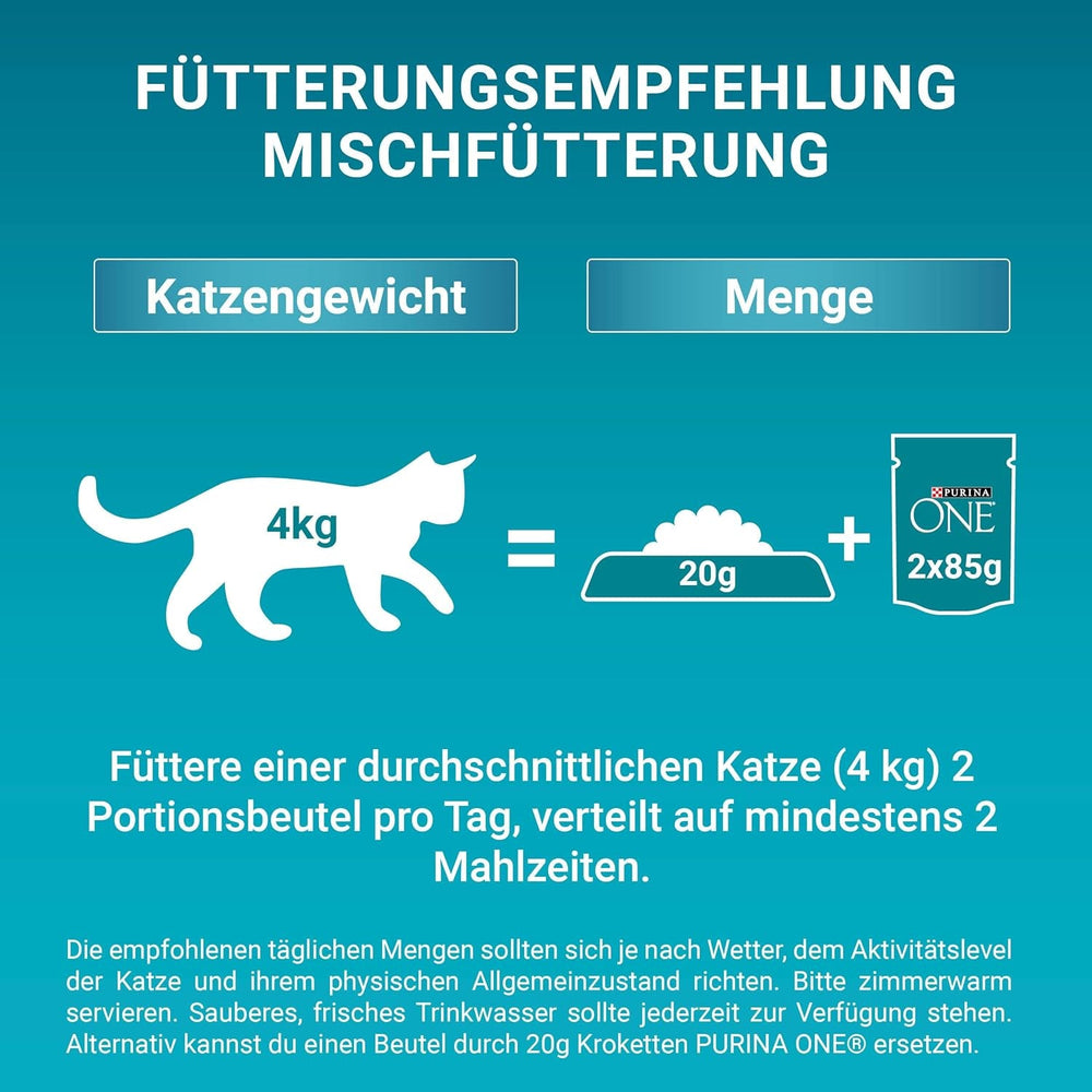 PURINA ONE STERILCAT Katzenfutter nass, zarte Stückchen in Sauce für sterilisierte Katzen, mit Truthahn, 26er Pack (26 x 85g)