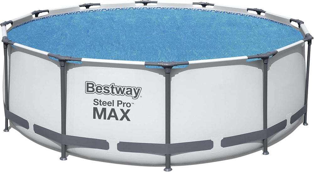Prelată solară pentru piscină Bestway Flowclear, Ø 356 cm, pentru piscine rotunde supraterane de 366 cm și 396 cm, albastră, 58242