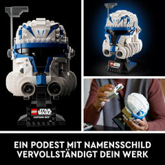 LEGO 75349 Star Wars Captain Rex Helm Set, The Clone Wars Modell Sammlerstück für Erwachsene, 2023 Serie, Erinnerungsstück und Geschenk-Idee