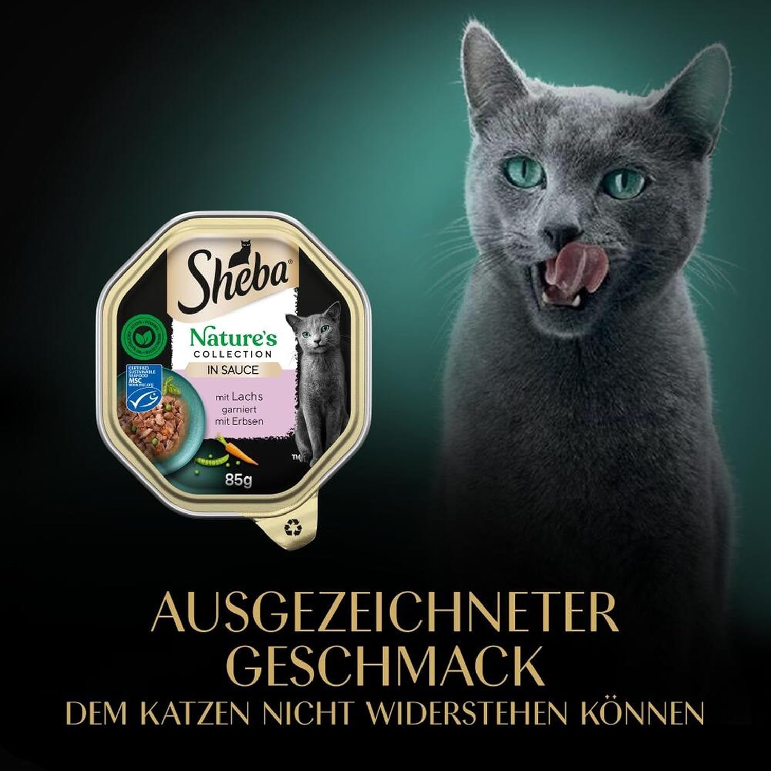 Hrană umedă pentru pisici SHEBA, Colecția Nature's în sos cu somon, 2 x 11 x 85g