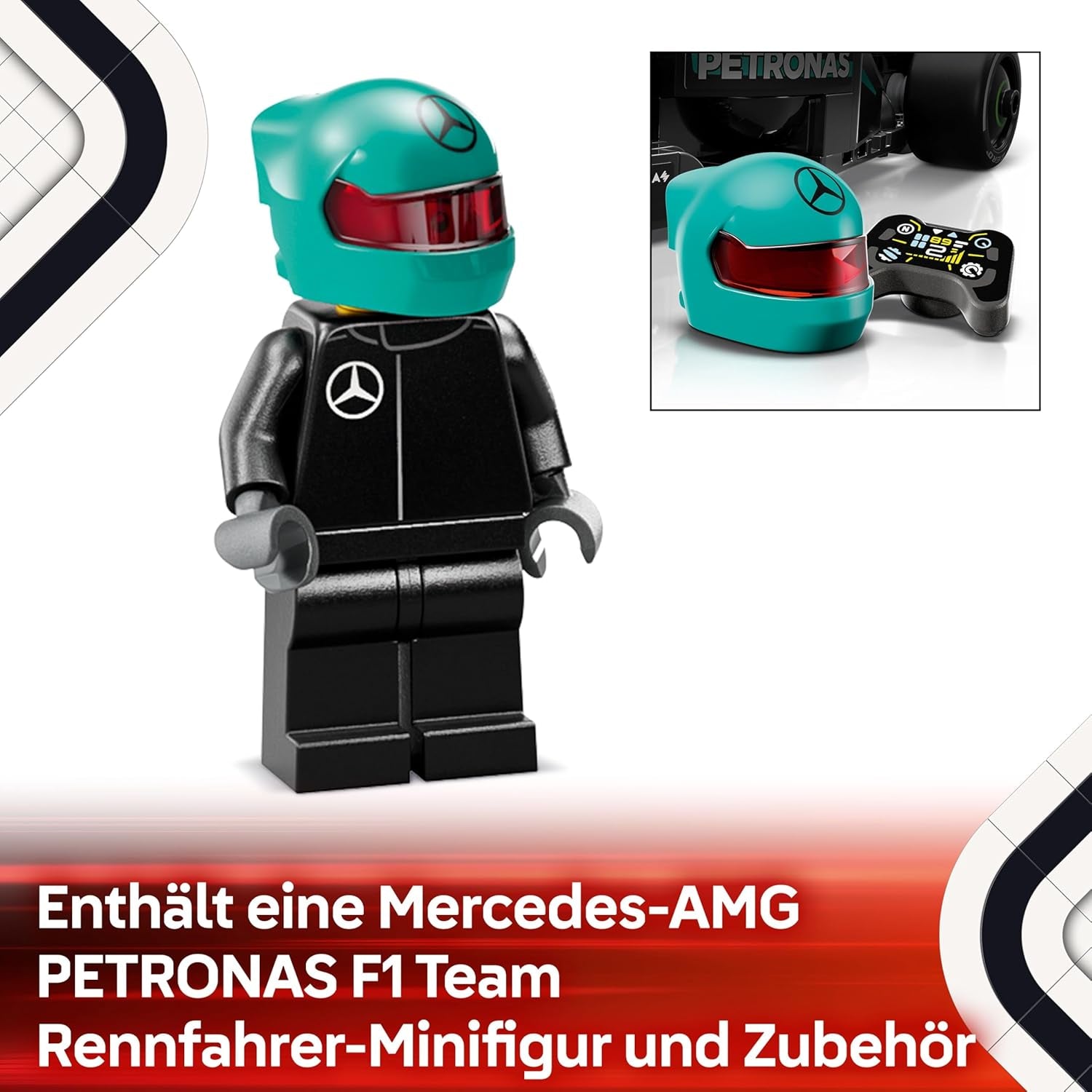 LEGO Speed Champions Mercedes-AMG F1 W15 Rennauto - Spielzeug mit Formel 1 Minifigur - Modell Auto zum Sammeln und Bauen - Geschenk für Jungen & Mädchen ab 10 Jahren oder Erwachsene Fans 77244