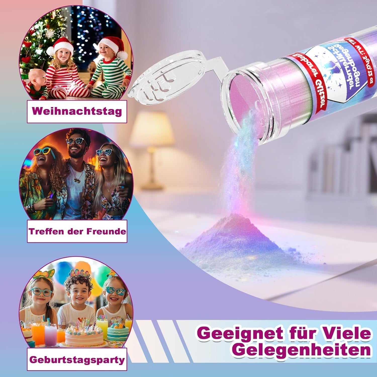 Sclipici comestibil pentru băuturi și prăjituri - 15 culori colorant alimentar pudră (3g/culoare) | Sclipici comestibil fără schimbare de aromă | Ideal pentru cocktailuri, prăjituri, deserturi și decorațiuni pentru copt