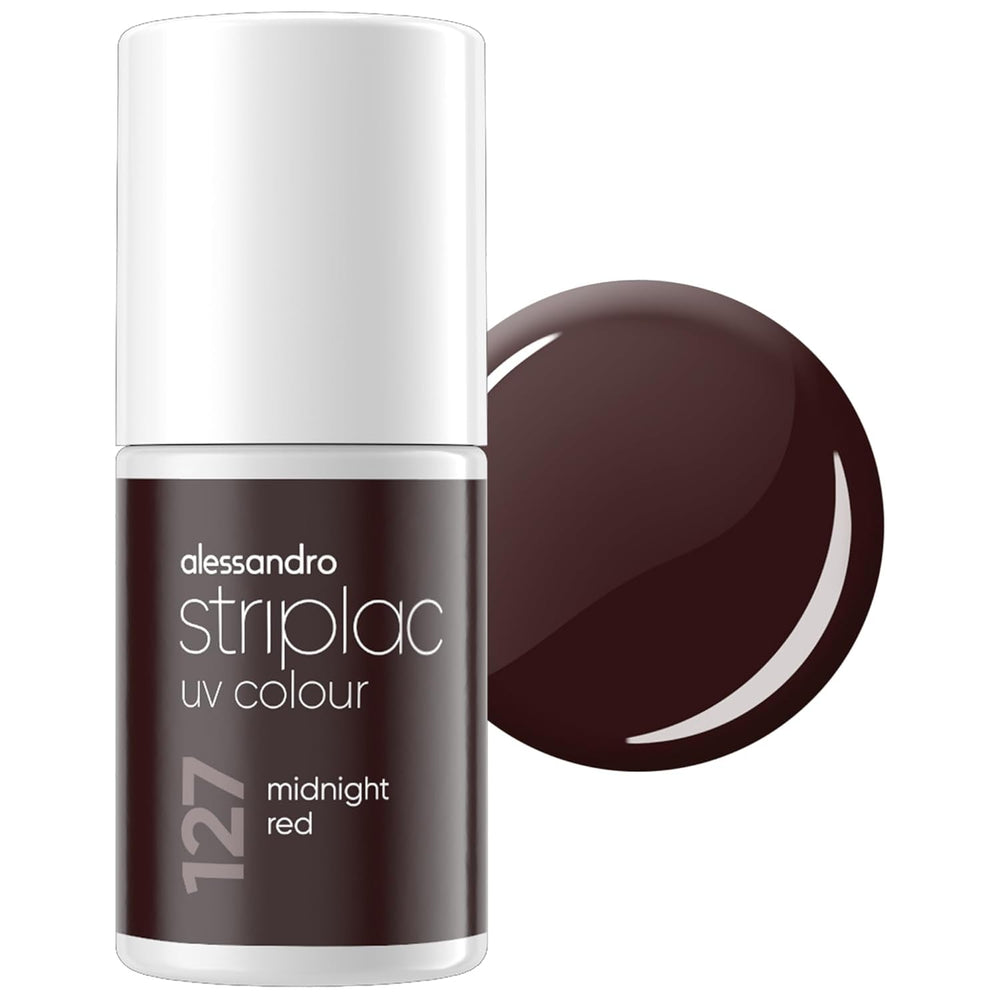 Oja UV alessandro Striplac Elegant Ruby – Delicată și de lungă durată – Îndepărtare ușoară datorită tehnologiei de îndepărtare peel-off – Vegană și cruelty-free – 8 ml