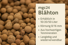 Argilă expandată mgc24® - granule de argilă cu granulație grosieră pentru drenaj și hidroponie, granulație 8/16 mm - 10 litri