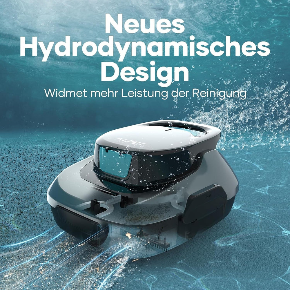 Robot de piscină AIPER Scuba SE, curățitor de piscină fără fir cu baterie, timp de curățare de 90 de minute, curățare automată cu funcție de auto-parcare, curățitor de piscină ușor, ideal pentru piscine cu fund plat