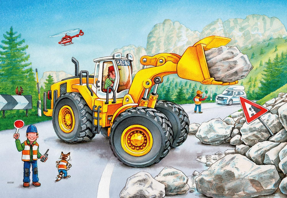 Ravensburger Puzzle pentru copii - 07802 Excavator și tractor forestier - Puzzle pentru copii de la 4 ani, cu 2X24 piese Puzzle Naty Shop