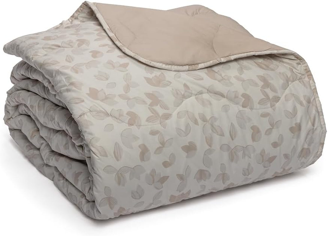 Foppapedretti Notte & Natura Pearl Wave cuvertură pentru pat dublu, capac din bumbac 100%, fabricat în Italia Plapumi si pilote Naty Shop Nisip cu frunze Una Piazza E Mezza