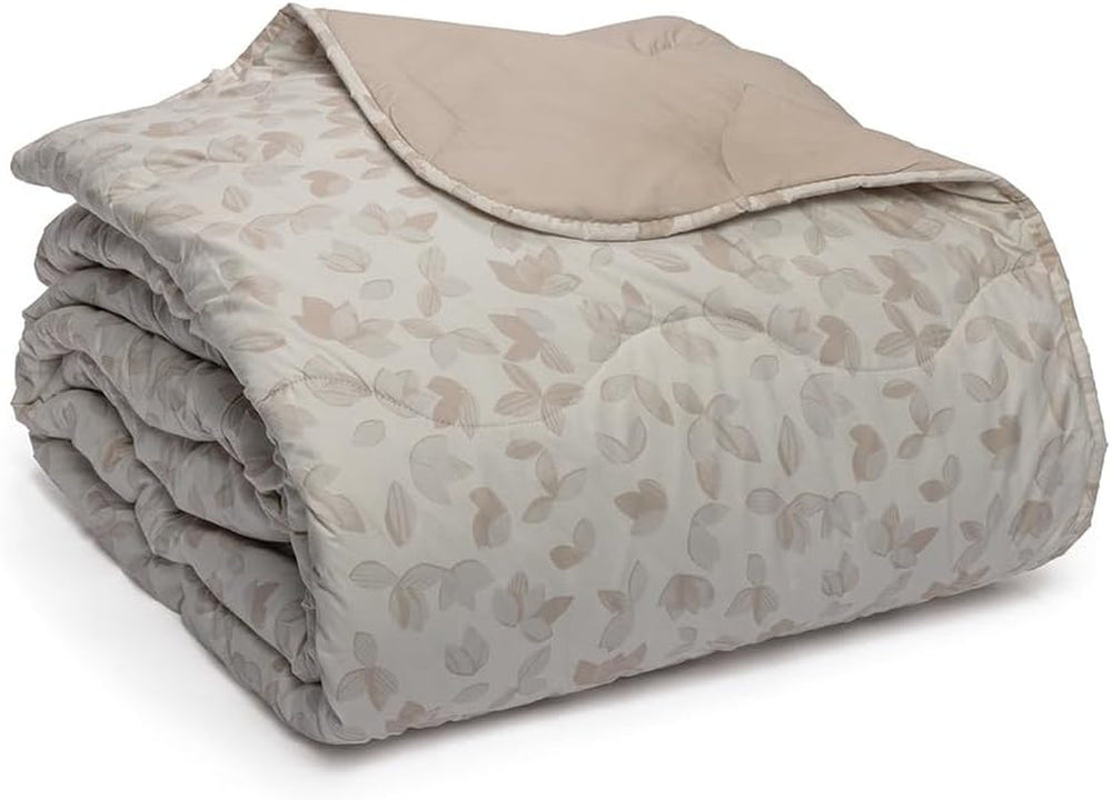 Foppapedretti Notte & Natura Pearl Wave cuvertură pentru pat dublu, capac din bumbac 100%, fabricat în Italia Plapumi si pilote Naty Shop Nisip cu frunze Una Piazza E Mezza
