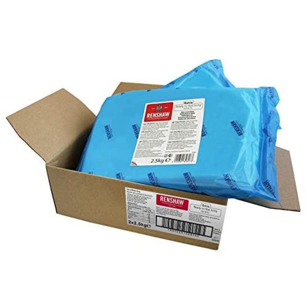 Extra Fondant Alb 5 kg - Fondant extra elastic cu aromă de vanilie, perfect pentru acoperirea prăjiturilor - Alb - 5 kg Pasta de zahar Naty Shop Default Title