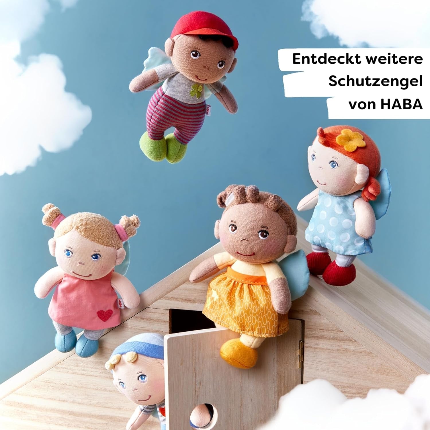 HABA Schutzengel Mats – Kuscheliges Stoffpüppchen (15 cm), ideales Willkommensgeschenk für Babys & Kleinkinder – Waschbar bei 30 °C – 2011869001
