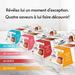 Recomandări, muselină cu somon, cu sos, porții de masă pentru pisici adulte, 4 x 57 g