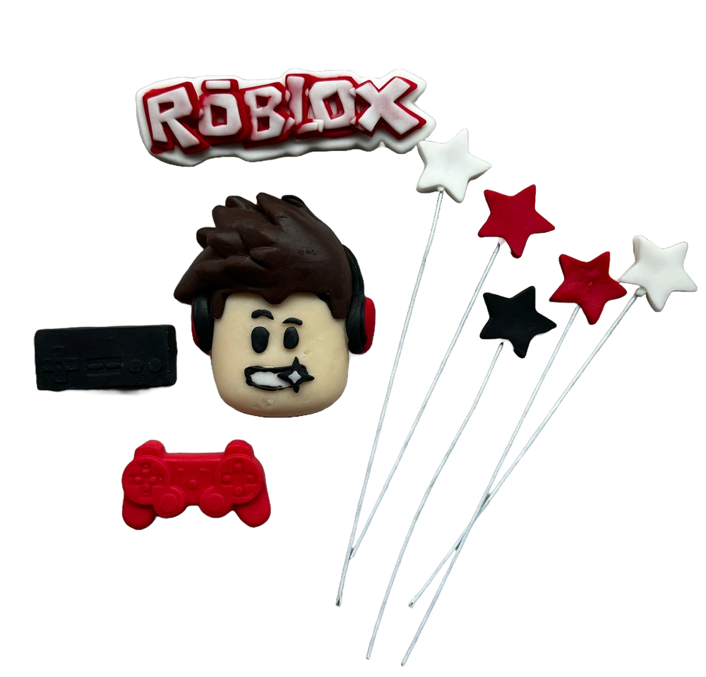 Set 9 decoratiuni comestibile din zahar, Roblox Decoratiuni din Pasta de Zahar Naty Shop