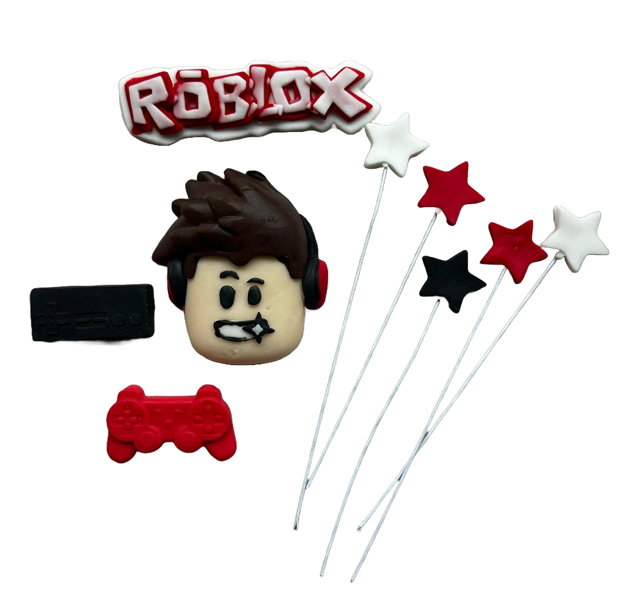 Set 9 decoratiuni comestibile din zahar, Roblox Decoratiuni din Pasta de Zahar Naty Shop
