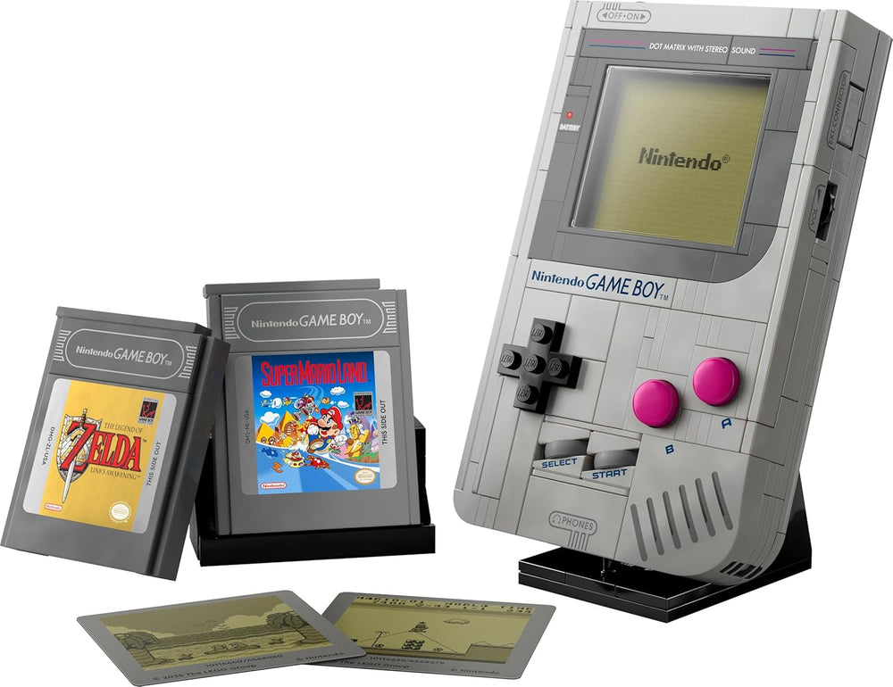 LEGO Super Mario Game Boy - Modellbau für Erwachsene - Nintendo Modell mit 2 Spielmodulen inkl. Zelda sowie Ständer - Retro Geschenk zum Vatertag für Gaming Fans - 72046