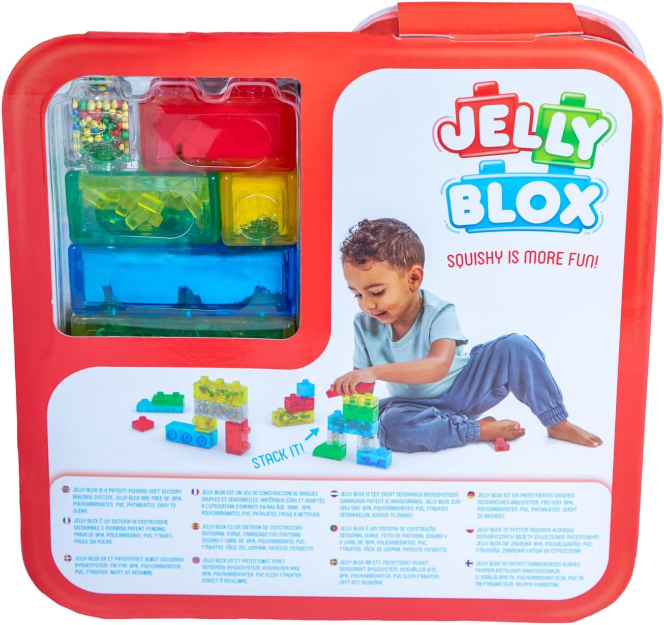 Jelly Blox - Creative Kit, Bauspielzeug ab 2 Jahren, mit 20 Sensorische Bausteine, Konstruktion Spielzeug für Kinder