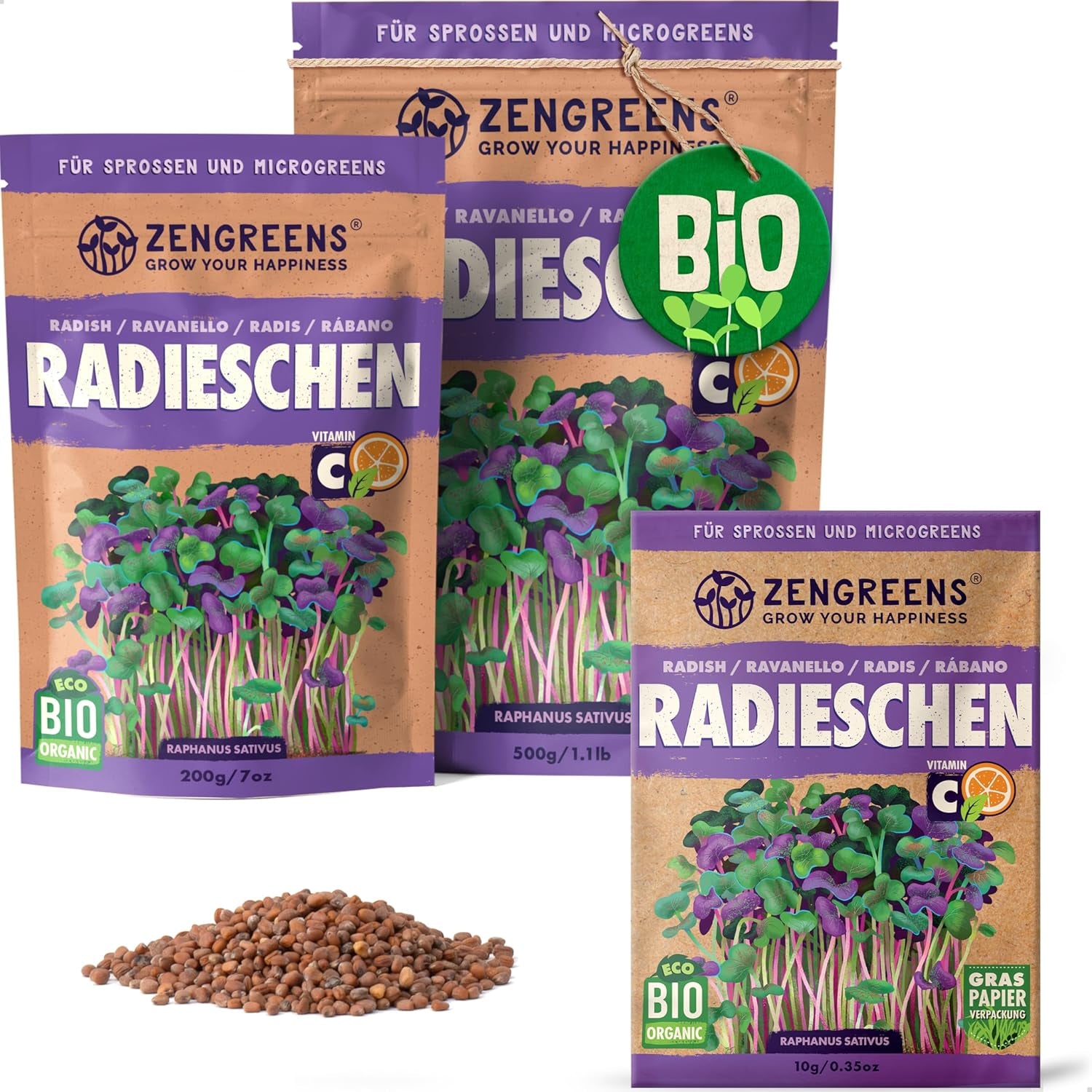 Bio Sonnenblumen Samen - Wähle Zwischen 10G, 200G Und 500G - Sonnenblume Mit Keimrate Von Über 97% - Keimsprossen - Sonnenblumensamen Zum Sprossen Ziehen - Wiederverschließbare Verpackung