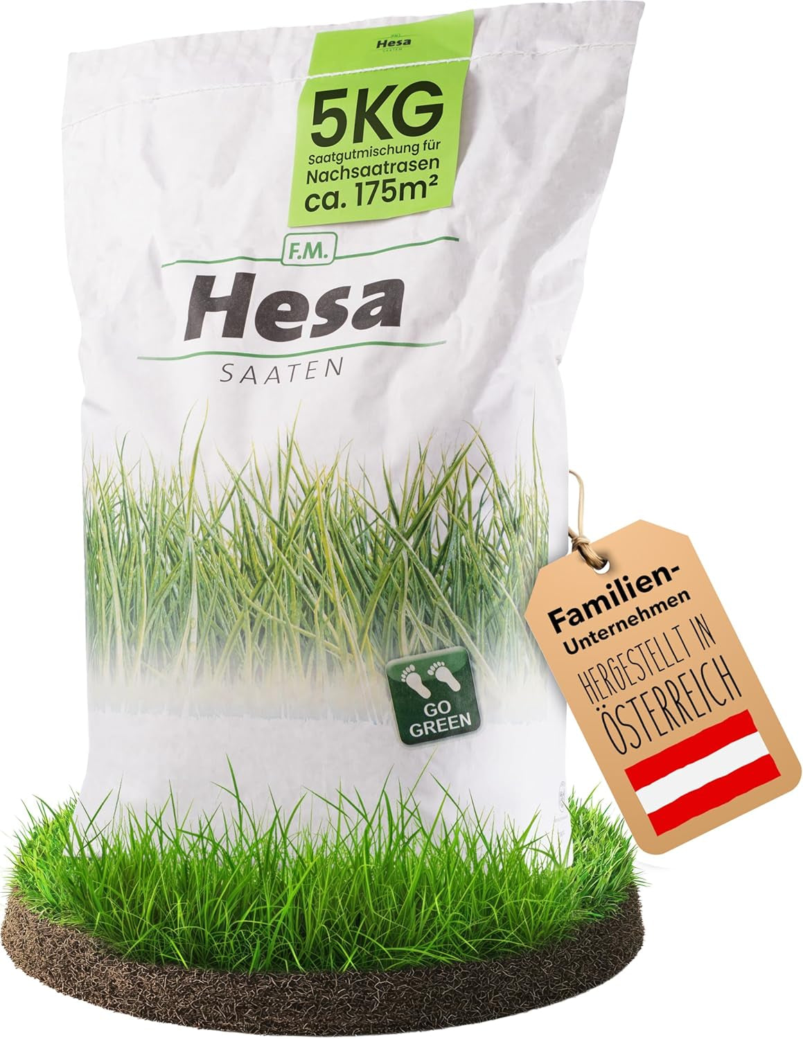 Hesa Nachsaatrasen, 1 Kg Für 35 M², RSM 3.2, Schnellkeimende Premium Rasennachsaat Von Frühling Bis Herbst, Rasenreparatur in Profiqualität