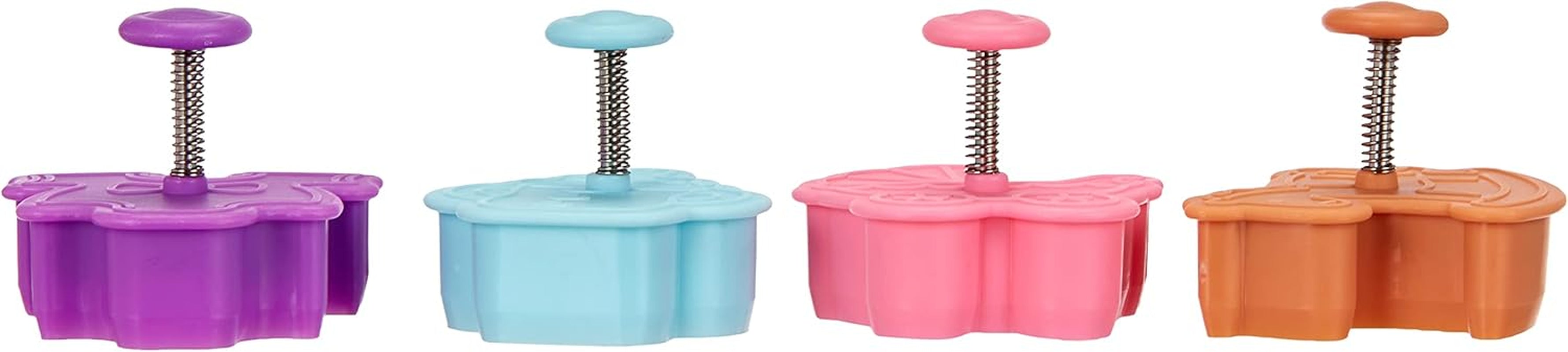 Set de forme de biscuiți cu tematică de bebeluși și ejector, 4 piese, plastic, multicolore, 13 x 13 x 4 cm, 4 unități