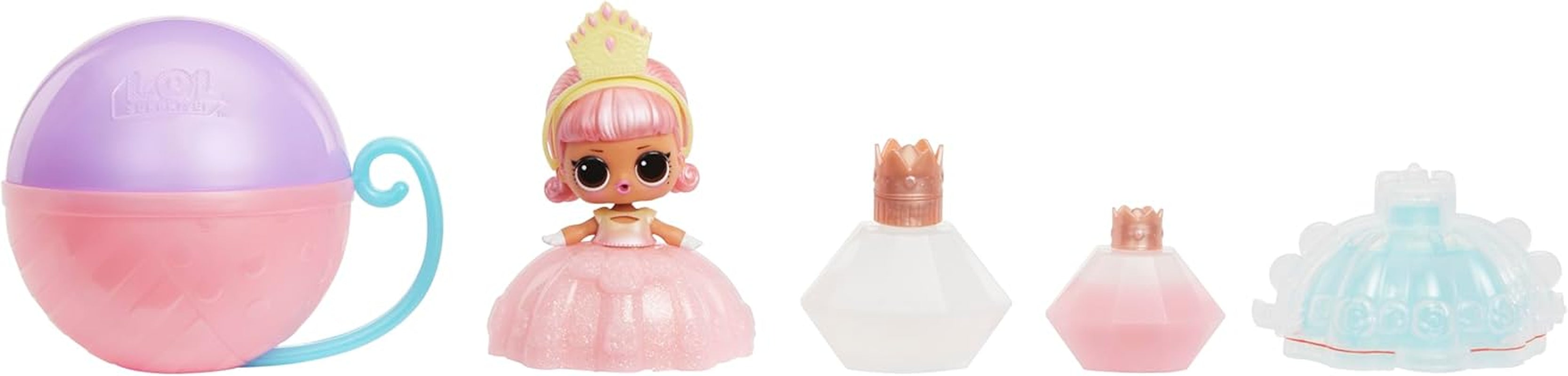 LOL Surprise! Princess Tots - Include 1 păpușă, ambalaj blindat, 2 vopsele pentru a crea o rochie de prințesă, 8 păpuși de colecționat