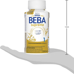 BEBA Nestlé BEBA SUPREME 1 Lapte pentru sugari: biberoane gata de băut, cu Omega 3, pachet de 4 (1 x 200 ml)