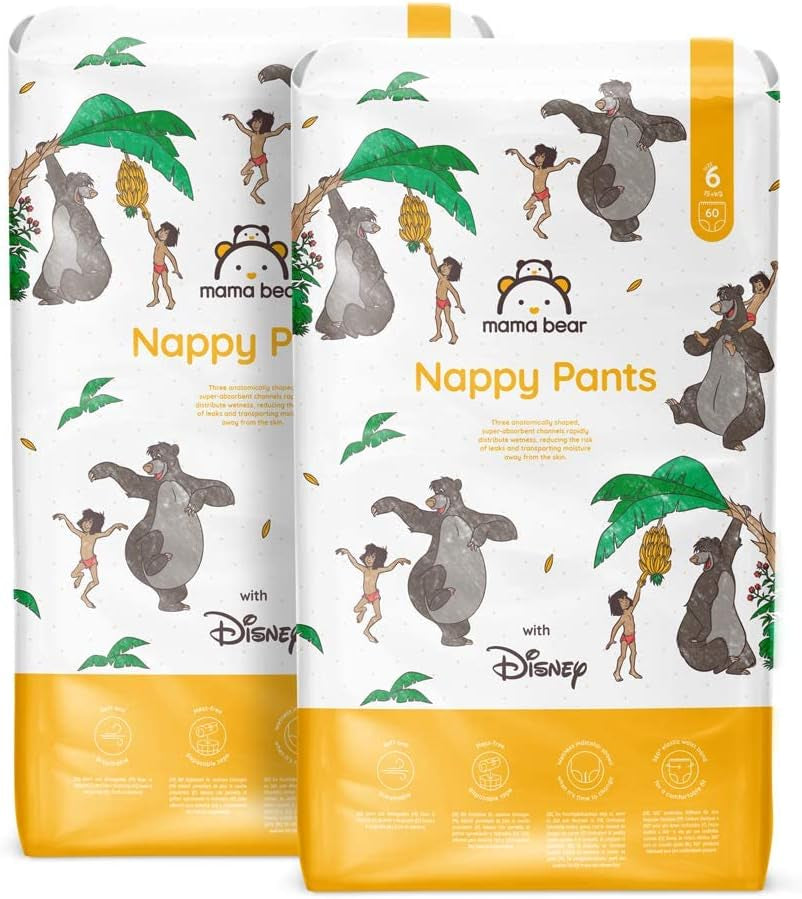 Marcă Amazon: Scutece Mama Bear Disney, mărimea 5 (12-17 kg) - Cutie lunară, alb, 140 bucăți (2 pachete a câte 70)