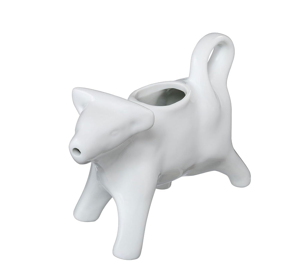 Cilio Milk - Cană de lapte în formă de vacă | Porțelan | Cană de lapte în formă de vacă | Cu mâner | Cană pentru cafea, lapte și frișcă | Decorațiune pentru masa de mic dejun | Capacitate 125 ml
