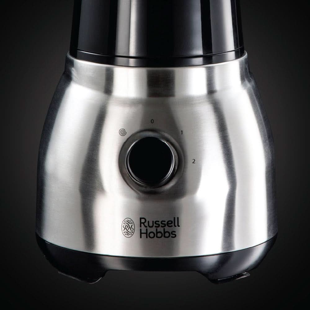 Russell Hobbs Standmixer 2-In-1 [1,5L Glasbehälter Mixer & 0,6L Mini Smoothie Maker -To-Go-Trinkflasche Inkl. Deckel] Spülmaschinenfest, Impuls-/Ice-Crush Funktion, Becher BPA Frei, Edelstahl 23821-56 Bucatarie Naty Shop