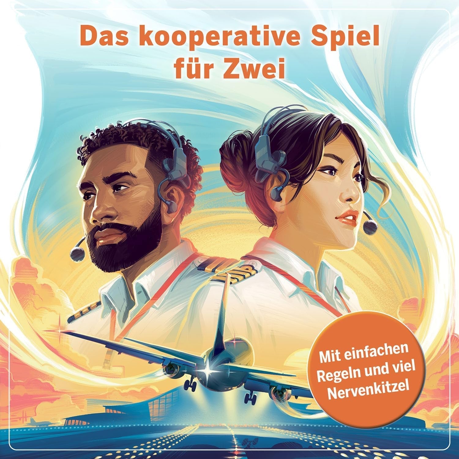 Kosmos 684044 Sky Team - Gata de aterizare? Jocul anului 2024, joc cooperativ pentru 2 jucători cu vârsta de 10 ani și peste, joc de strategie, joc de societate, joc de petrecere