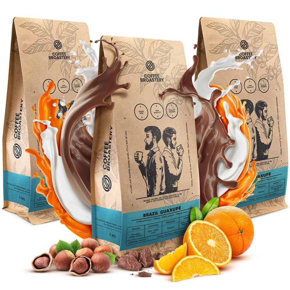 Set boabe de cafea 3x1kg 3000g | Guaxupe brazilian | Cafea braziliană | Cafea specială | Proaspăt prăjită | Prăjitorie artizanală de cafea