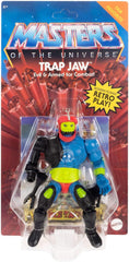 Masters of the Universe Origins figurină de acțiune Trap Jaw figurină de colecție, Aprox. 14 cm mare jucărie populară MOTU Villain cu 16 articulații mobile și accesorii, HYD41, [Multicolor] Action figures Naty Shop