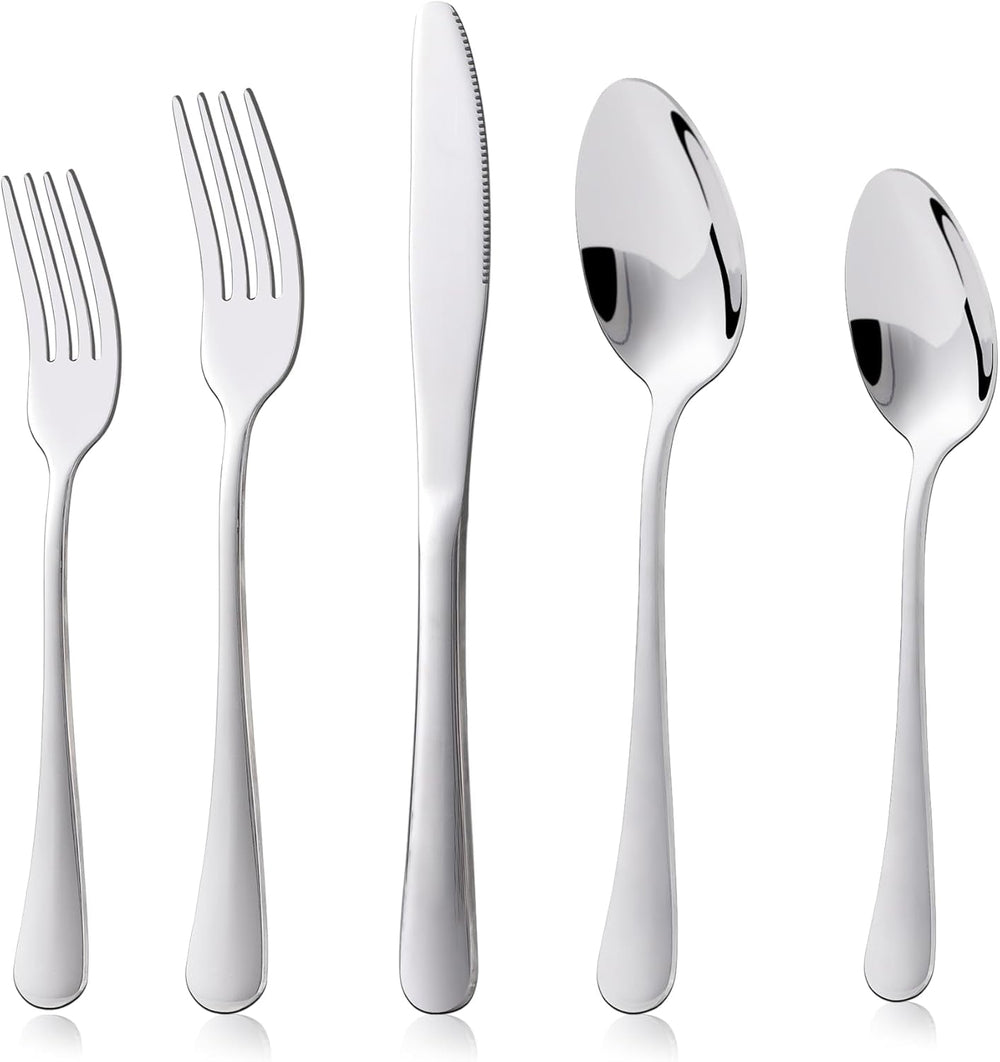 Kitchenboss set tacâmuri 6 persoane: Set de tacâmuri 20 sau 30 de piese Bucatarie Naty Shop Argintiu 20 bucati