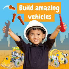 Science4you 80003542 Mechanik Baukasten ab Schraubspiel Traktor zum Schrauben und Montage Auto-Kreatives Bauset für Kinder, Pädagogisches Spielzeug 4 Jahre Junge, Large, Gelb