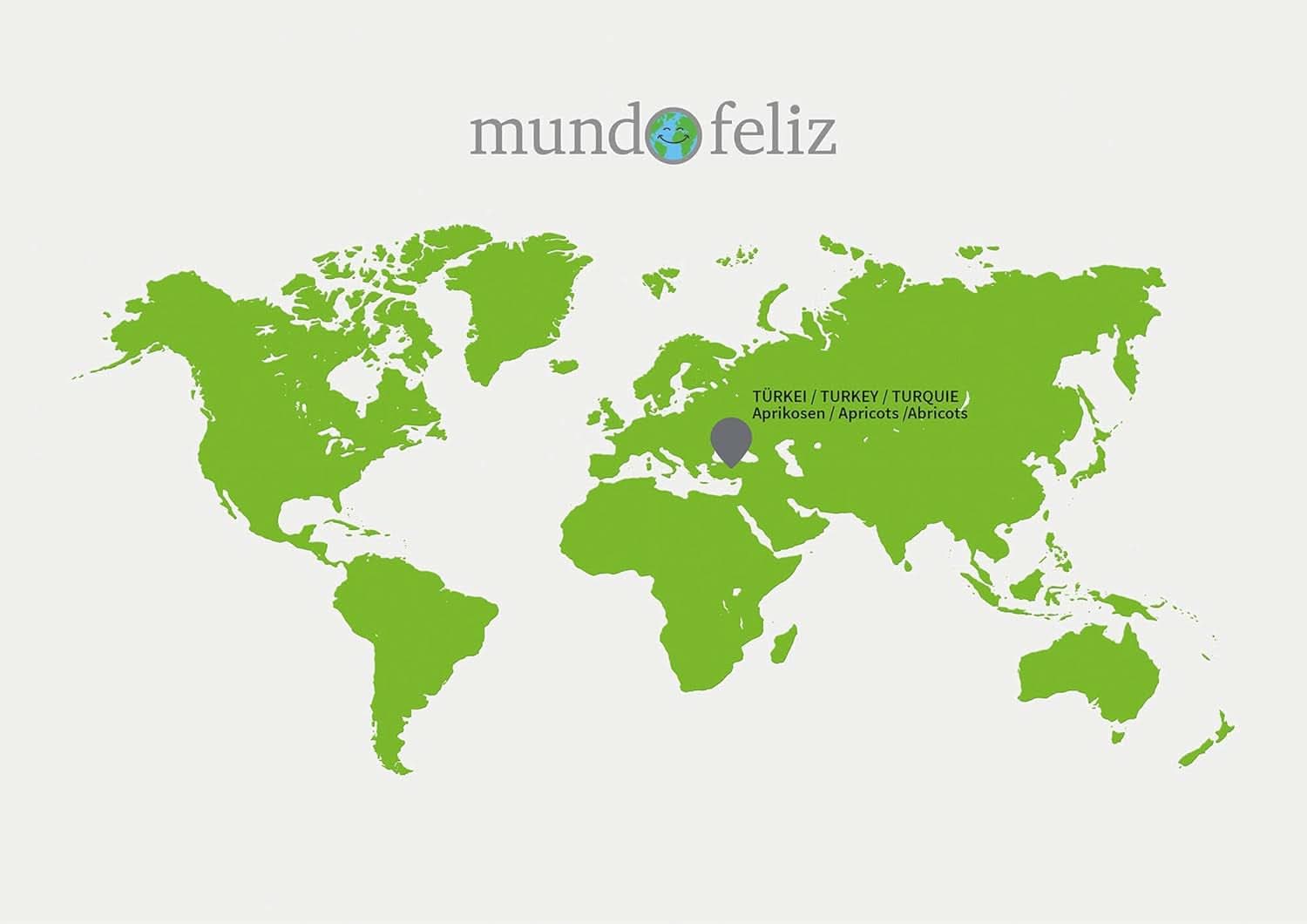 Mundo Feliz, Caise uscate cu sâmburi din agricultura ecologică, 2 x 500 grame Produse deshidratate Naty Shop