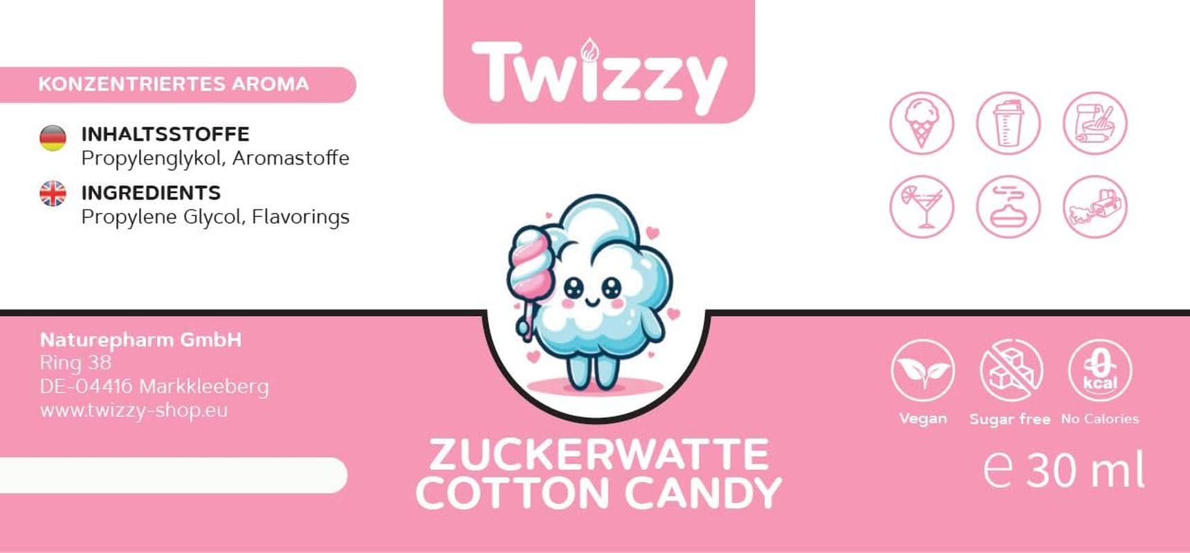 Twizzy Aroma Concentrata Vata de Zahar, 30 ml Arome Naty Shop