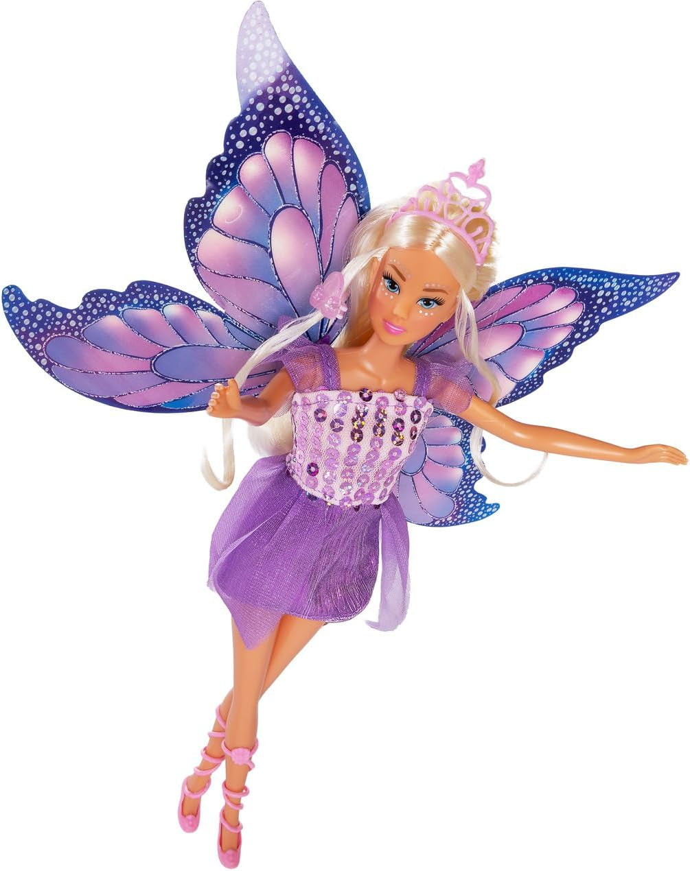 Simba Steffi Love Fantasy Fairy – Puppe (29 cm) als Zauberhafte Fee mit beweglichen Flügeln, Kamm & Haarclips, magisches Rollenspiel für Kinder ab 3 Jahren