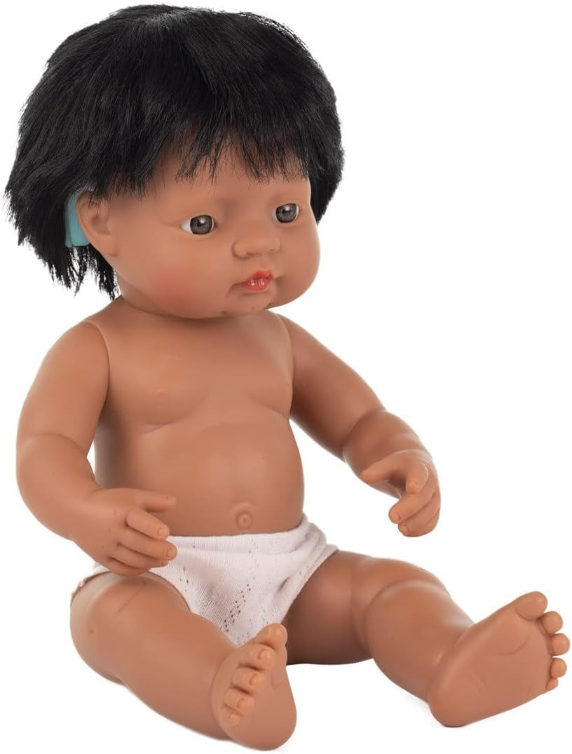 Miniland South American Boy 38cm with Hearing aid, Without Underwear, 31116