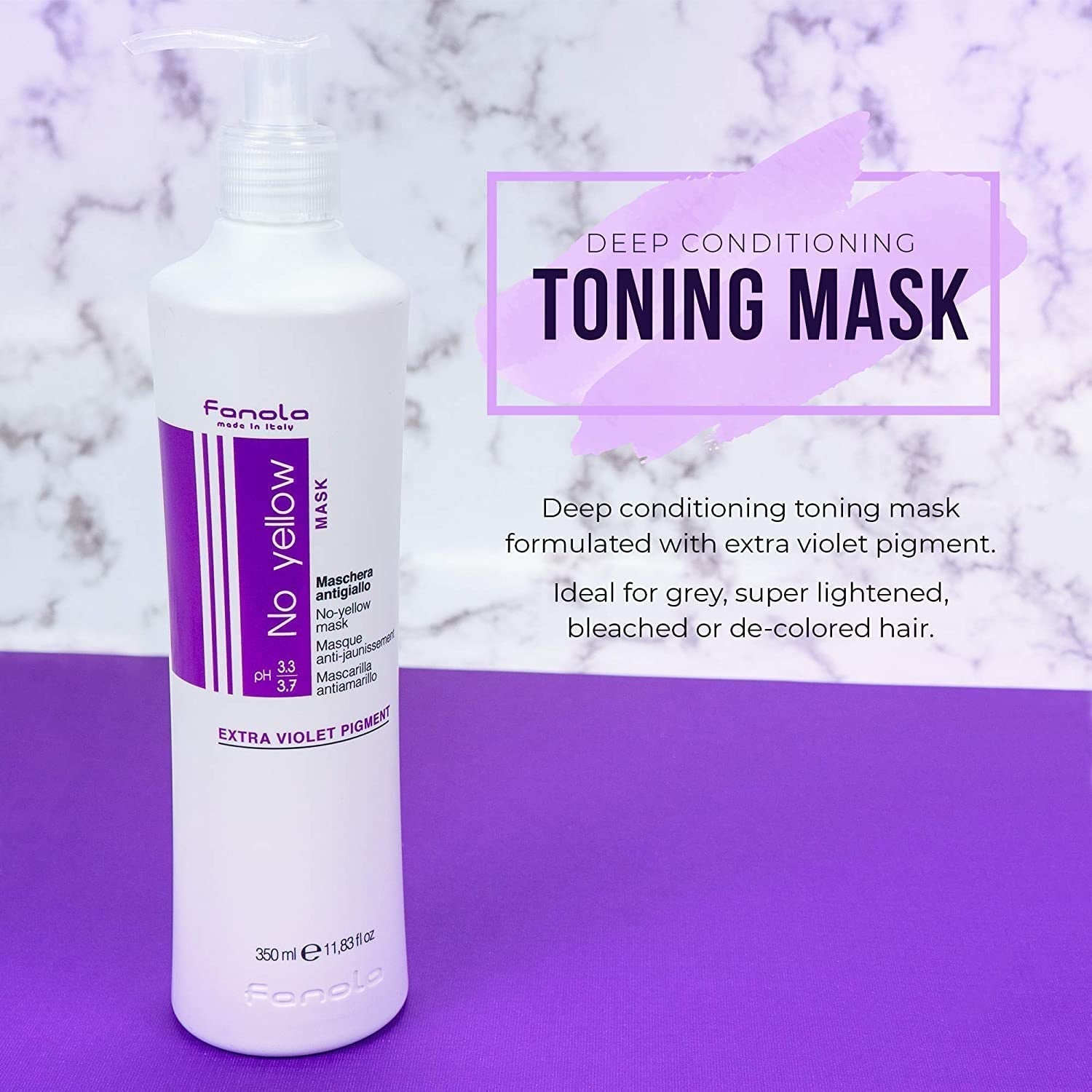 Fanola No Yellow Mask - tratament de îngrijire, 1 litru Masca de par Naty Shop