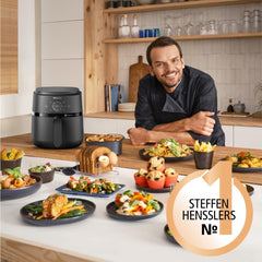 Philips Airfryer seria 2000 4.2L - Ecran tactil digital, 13 opțiuni de gătit, 9 funcții presetate, Până la 90% mai puțină grăsime cu tehnologia Rapidair, putere 1500W Electrocasnice Naty Shop
