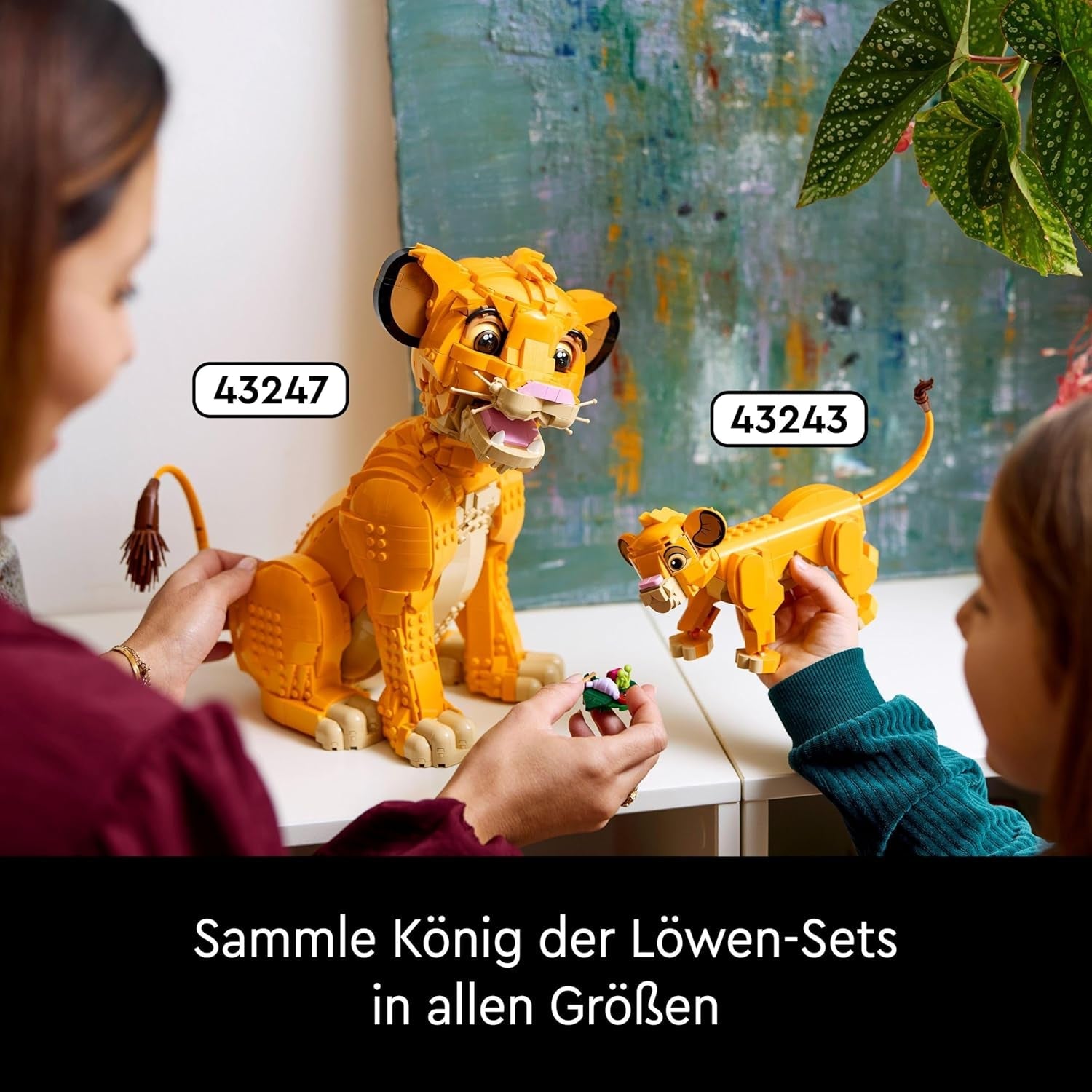 LEGO ǀ Disney Simba, der Junge König der Löwen, Bauspielzeug zum Sammeln mit kreativer Tierfigur, entspannende Aktivität für Erwachsene, Geschenkidee für Filmfans 43247