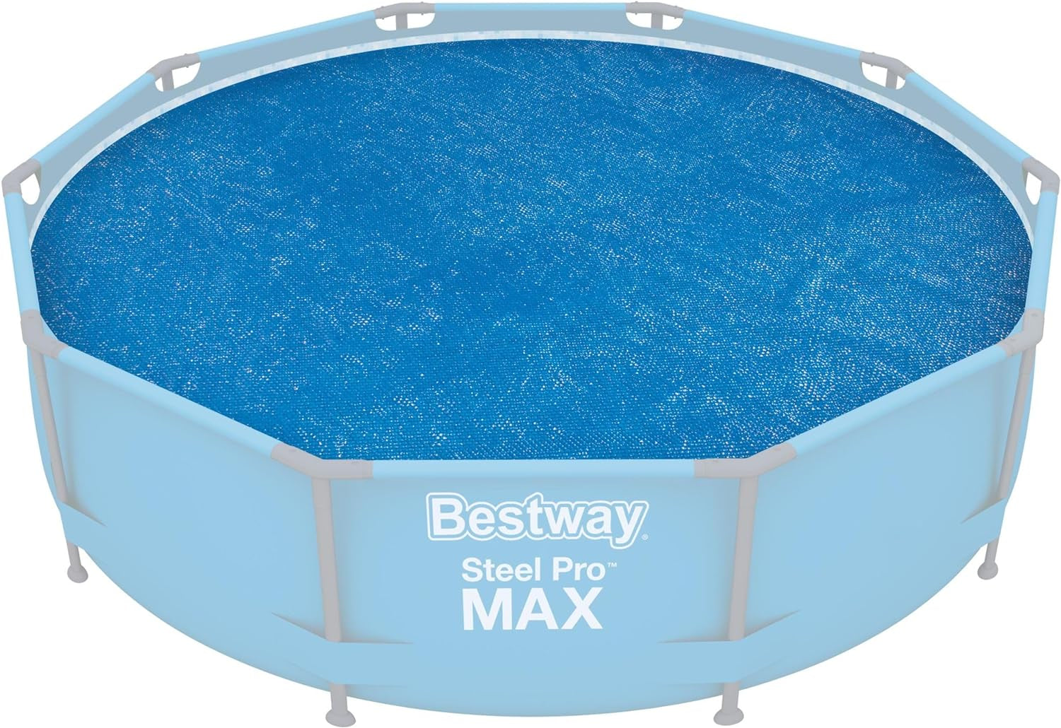 Prelată solară pentru piscină Bestway Flowclear, Ø 356 cm, pentru piscine rotunde supraterane de 366 cm și 396 cm, albastră, 58242