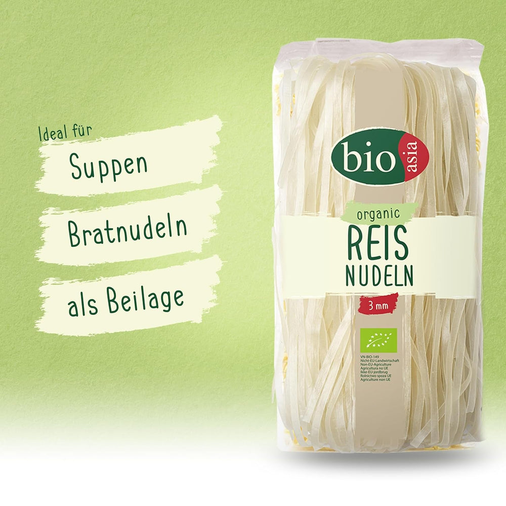 BIOASIA Tăiței de orez organici, tăiței asiatici din făină de orez 100% organică, fără gluten și vegani, 1 x 200 g