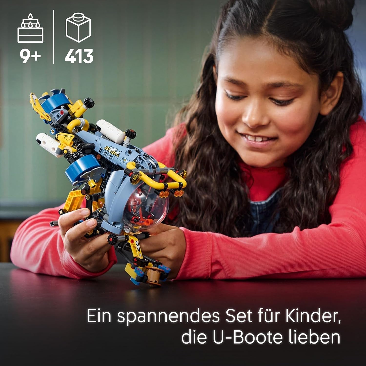 LEGO Technic Tiefseeforscher U-Boot Spielzeug, Bauspielzeug für Kinder, Jungen und Mädchen ab 9 Jahren, kreative Geschenkideen zum Geburtstag, baubares Fahrzeug, mit drehenden Propellern 42201