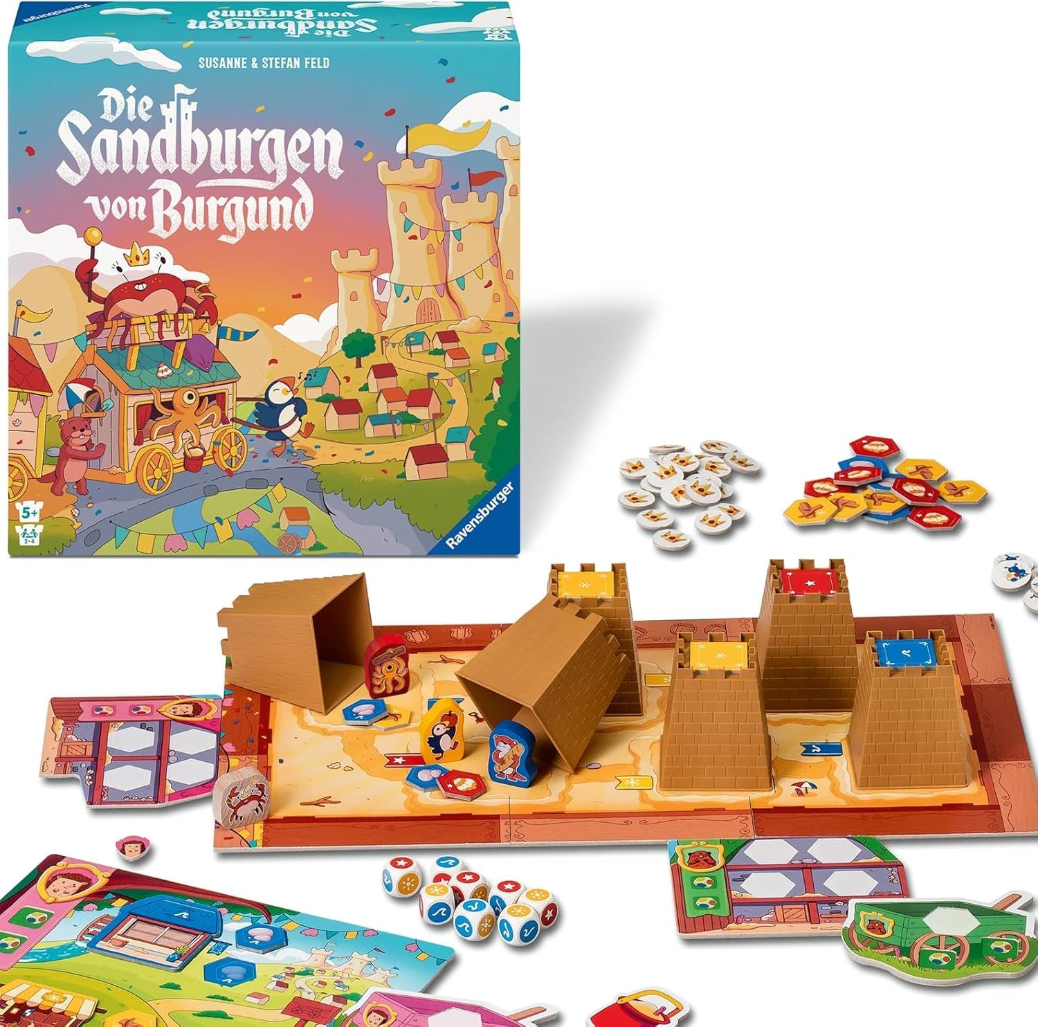 Ravensburger 24687 Castelele de nisip din Burgundia - Joc pentru copii de la 5 ani, pentru 2-4 jucători