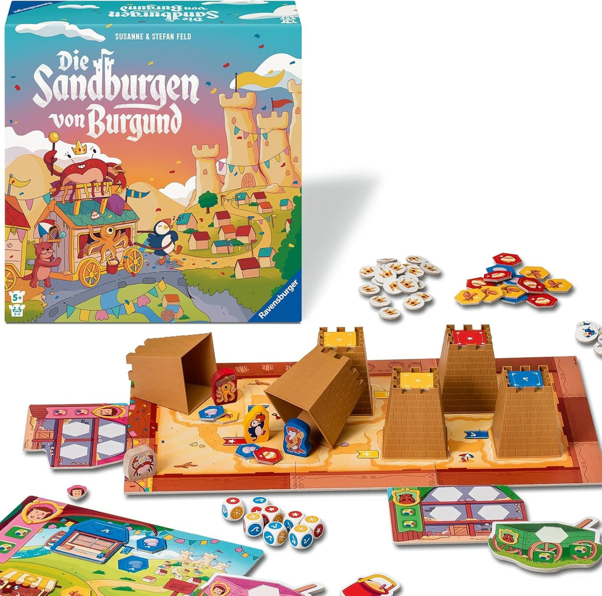 Ravensburger 24687 Castelele de nisip din Burgundia - Joc pentru copii de la 5 ani, pentru 2-4 jucători