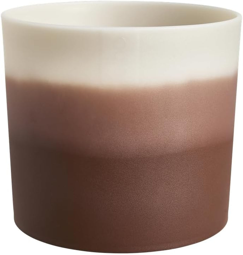 elho Ghiveci rotund cu gradient de culoare 16 cm - Ghiveci de flori de interior - 100% plastic reciclat - Ø 15,9 x H 14,7 - Maro/Cedru Maro