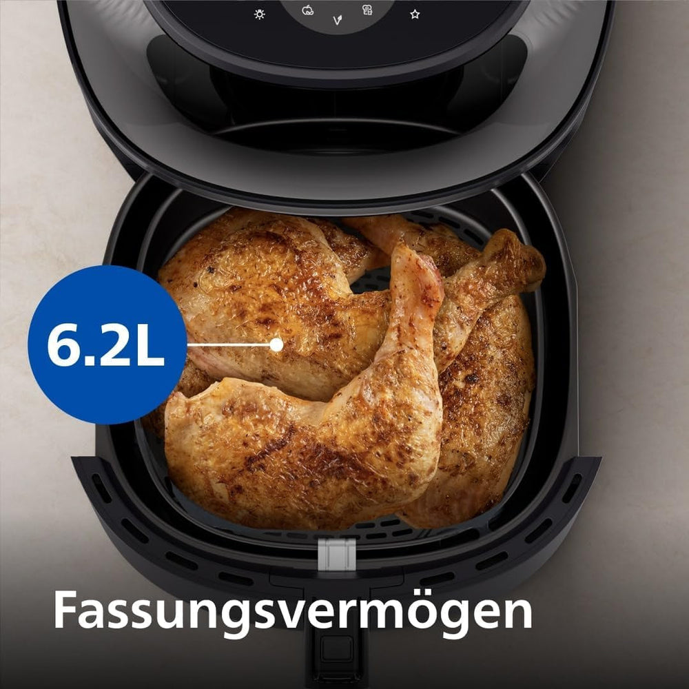 Philips Airfryer 3000 Series 6.2L, Fereastră de gătit, 16 funcții de gătit în 1, Tehnologie Rapidair plus, Eliminarea grăsimilor, Aplicație de rețete Homeid Electrocasnice Naty Shop
